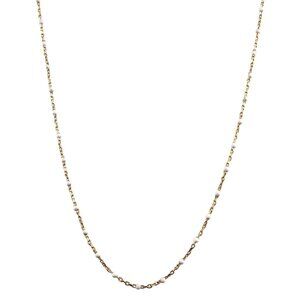 14 Karat Yellow Gold White Bead Chain Necklace #19334